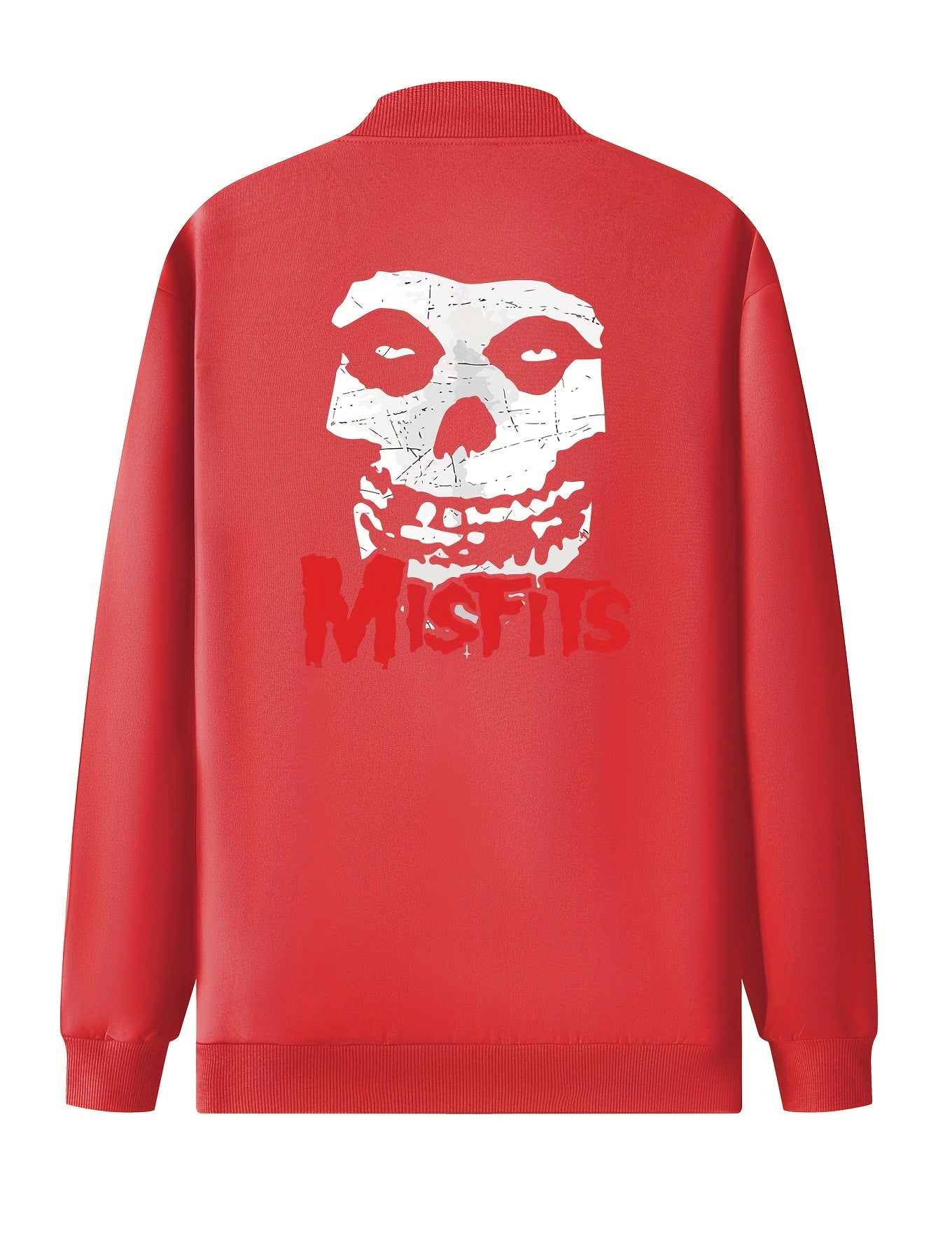 The Misfits Skull Logo Men’s Bomber Jacket – Iconic Punk Rock Outerwear with Pockets & Zip-Up Baseball Collar - Premium jacket from Lizard Vigilante - Just $39.93! Shop now at Lizard Vigilante