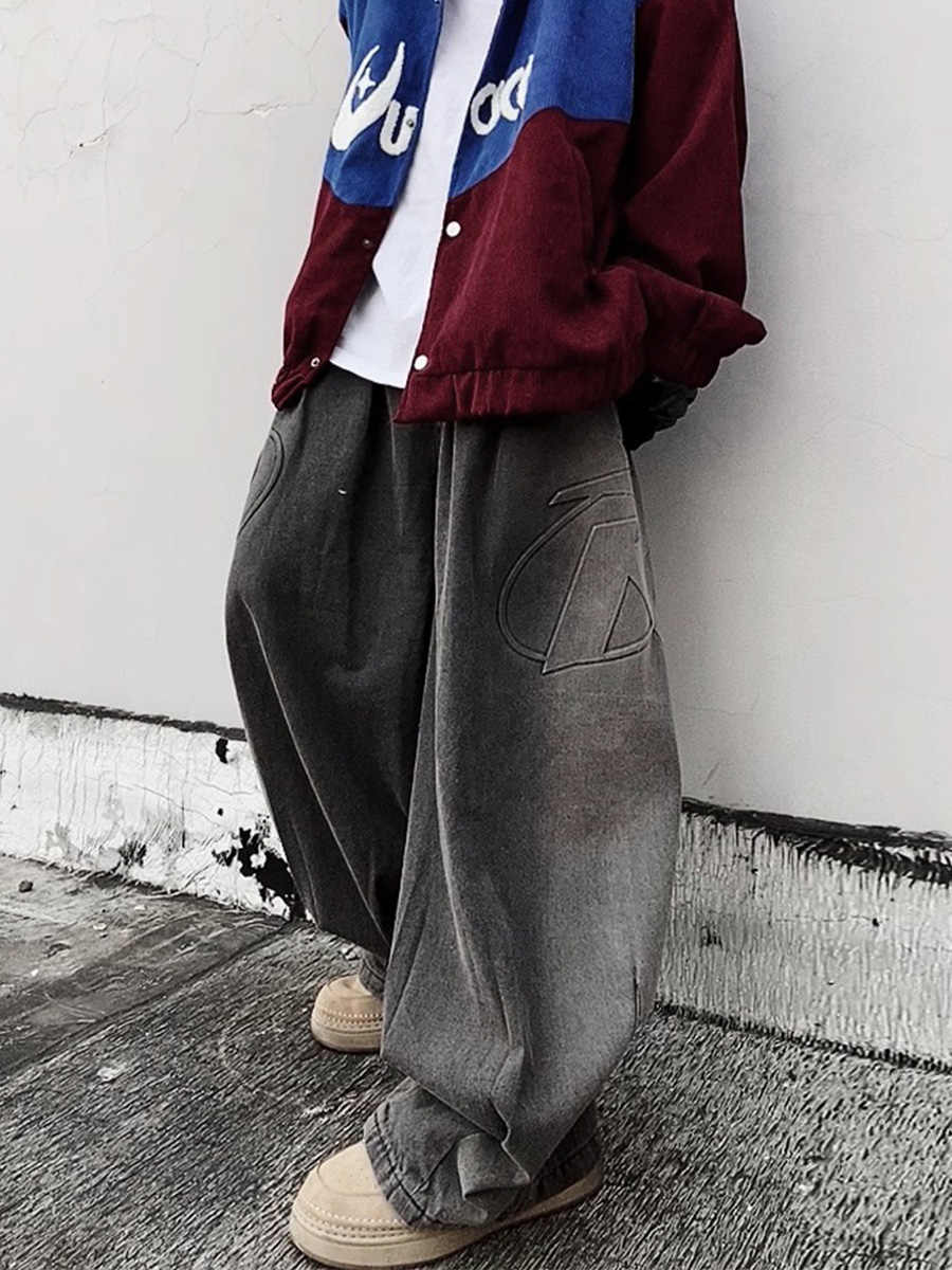 American Fashion Brand Vintage Mop Straight Jeans