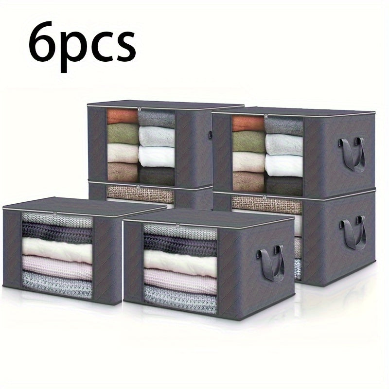 3/6PCS Durable & Stylish Foldable Storage Boxes - Large Capacity Blanket Organizers for Effortless Home Organization, Perfect in Bedrooms, Closets, Dorms, Spas & Wardrobes