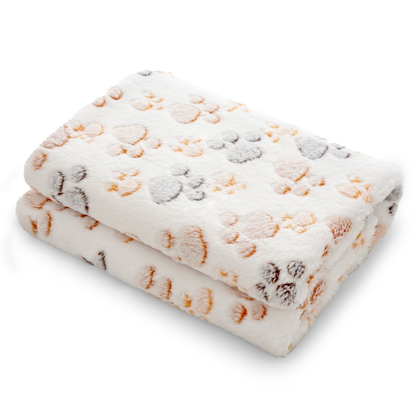 Cozy Paw Print Pet Blanket - Luxurious Fluffy Coral Fleece, Ultra-Soft Thermal Dog Bed Mat for Indoor Nesting, Couch & Kennel - Ideal Pet Supplies with Adorable Design