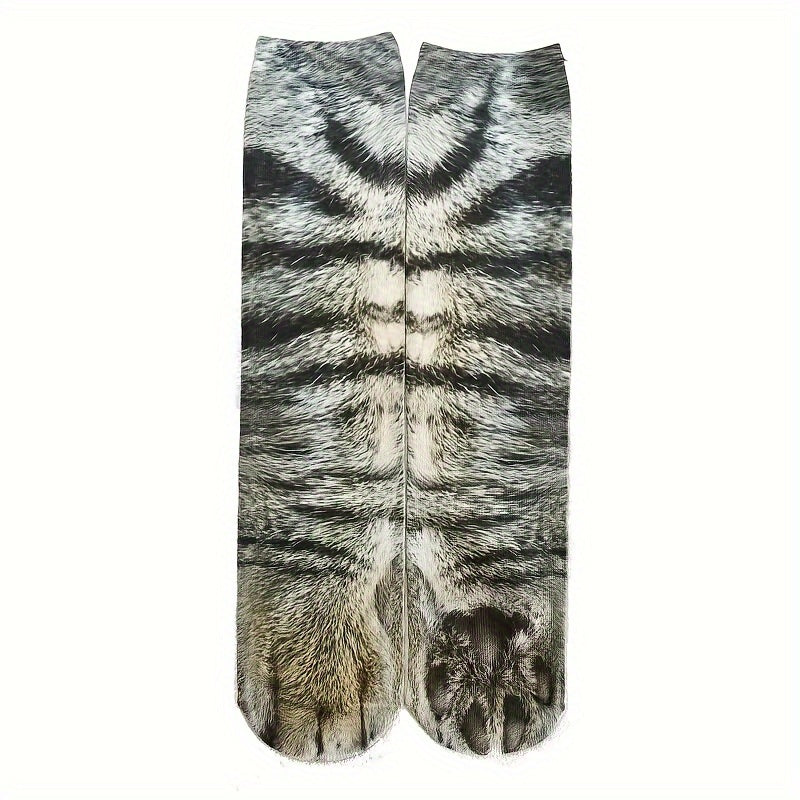 Paw-Tastic 3D Animal Print Socks – Unisex Novelty Crew Socks for Ultimate Comfort and Wild Style - Premium socks from Lizard Vigilante - Just $17.88! Shop now at Lizard Vigilante