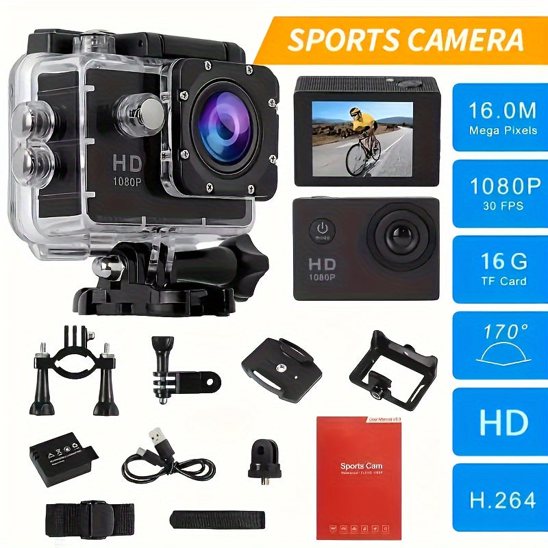 32GB 1080P 5MP Wide Angle HD Sport Action Camera – Perfect for Beginners with 2-Inch LCD Screen - Premium camera from Lizard Vigilante - Just $33.88! Shop now at Lizard Vigilante