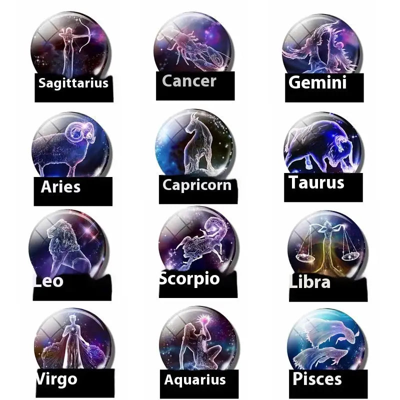 Blue Purple Glass Diamond Keychain Constellation Pendant