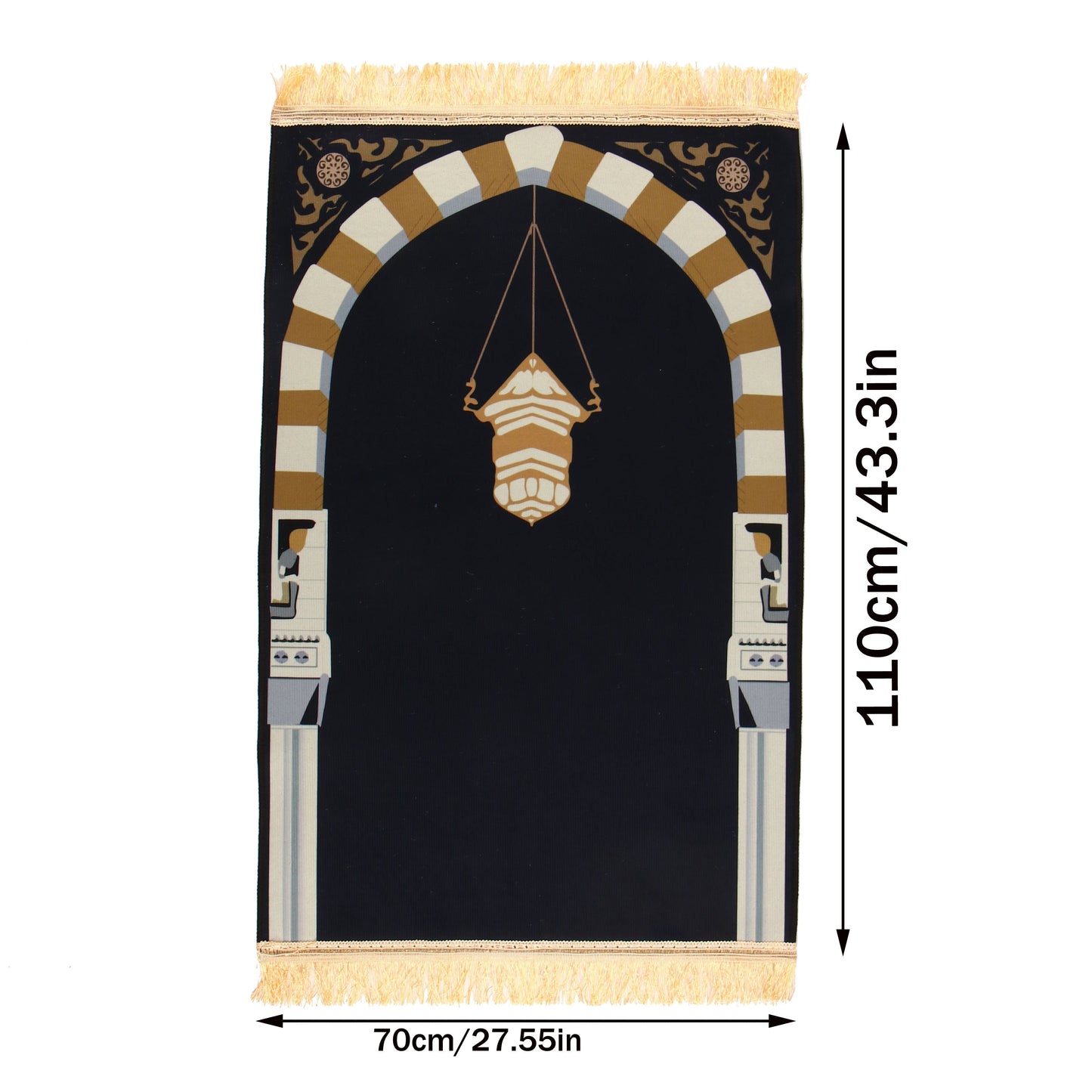 1pc Luxury Muslim Prayer Mat, Non-Slip Printed Islamic Kabah, Soft Worship Cushion, Meditation Rug, Pilgrimage Blanket, Islamic Prayer Carpet, Ideal Islamic Gift