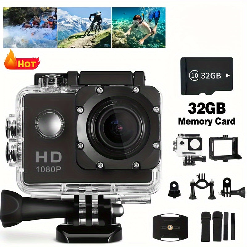 32GB 1080P 5MP Wide Angle HD Sport Action Camera – Perfect for Beginners with 2-Inch LCD Screen - Premium camera from Lizard Vigilante - Just $33.88! Shop now at Lizard Vigilante