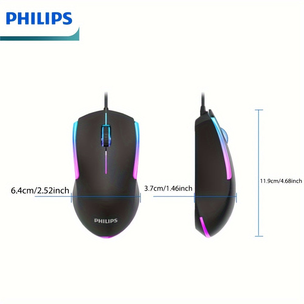 Wired Gaming Mouse with LED Backlight, 1200 DPI Optical Sensor, Ergonomic Design, ESports Games Theme, Right-Hand Orientation, Non-Slip Silicone Rollers, Battery-Free Operation for Windows/PC/Mac/Laptop