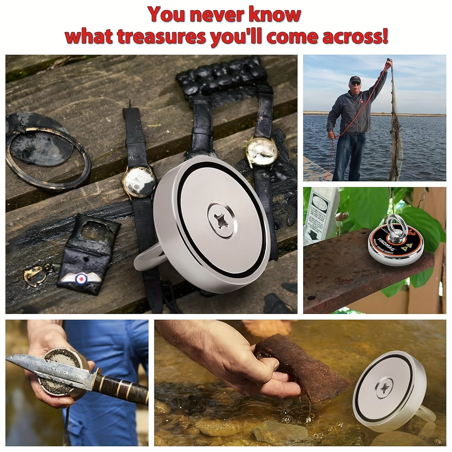 Super Strong Neodymium Fishing Magnets Kit, Strong Pulling Force Magnet Fishing Kit, Fishing Magnet For Retrieving In River And Magnet Fishing - Premium fishing accessories from Lizard Vigilante - Just $35.99! Shop now at Lizard Vigilante