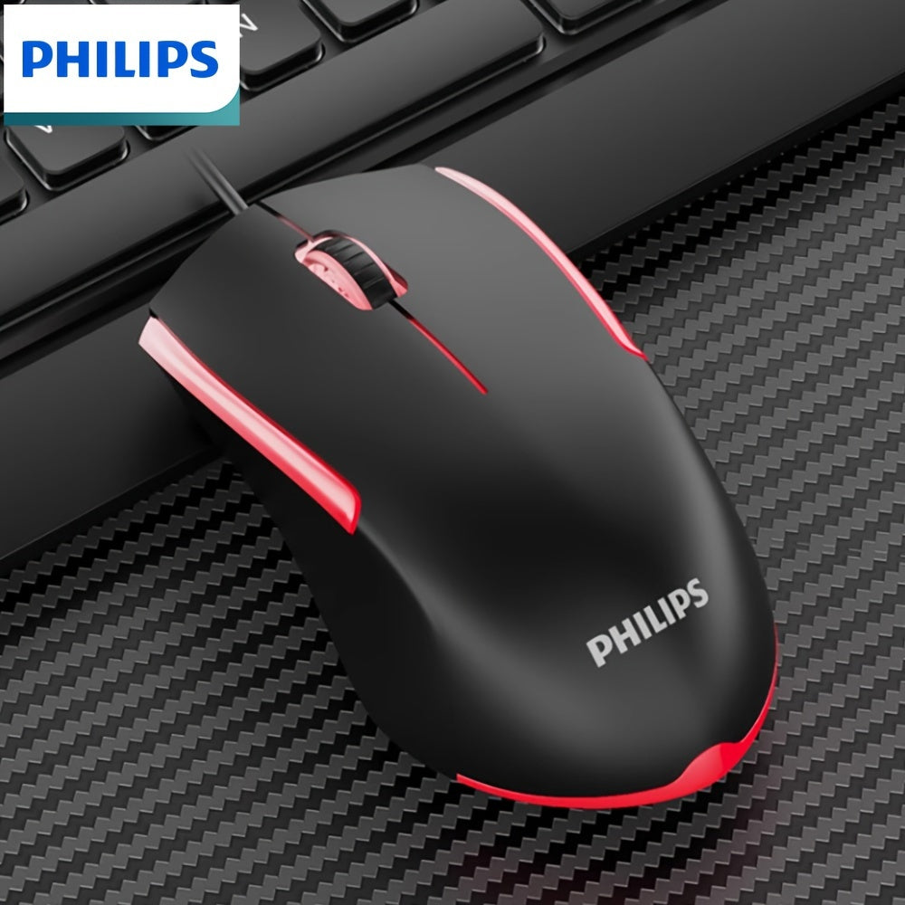 Wired Gaming Mouse with LED Backlight, 1200 DPI Optical Sensor, Ergonomic Design, ESports Games Theme, Right-Hand Orientation, Non-Slip Silicone Rollers, Battery-Free Operation for Windows/PC/Mac/Laptop