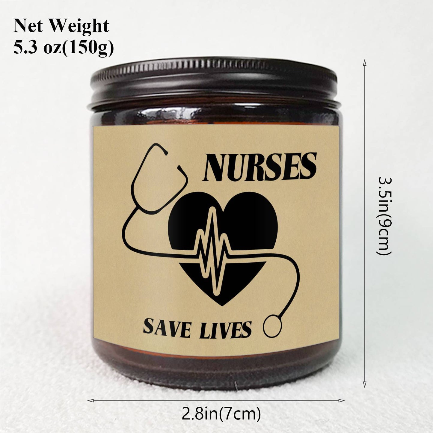 Lavender Scented Candle 5.3oz - Perfect Nursing Appreciation Gift for Men & Women, Ideal for Nurse Practitioners, Paramedics, Students - Unique Present for Birthdays, Thanksgiving, Graduation