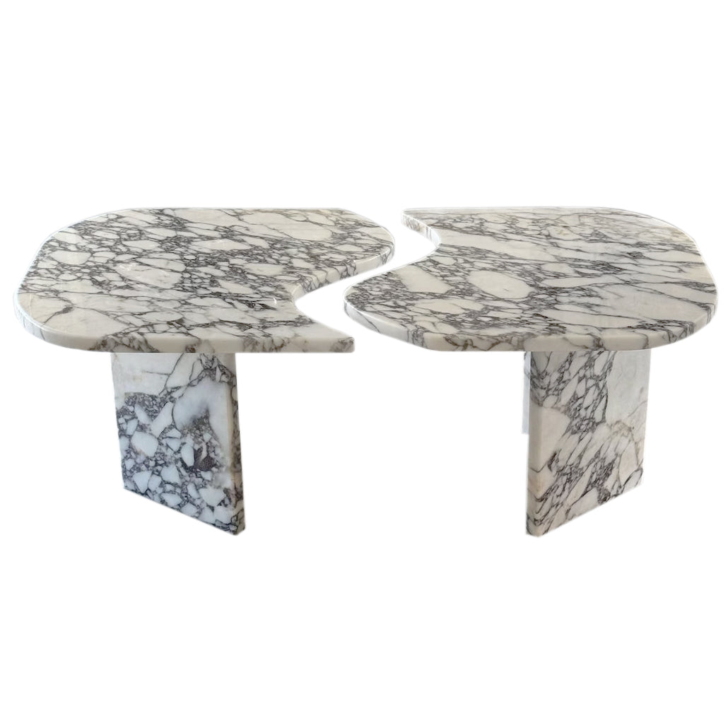 Calacatta Viola Marble Designer Coffee Table Polished Set of 2