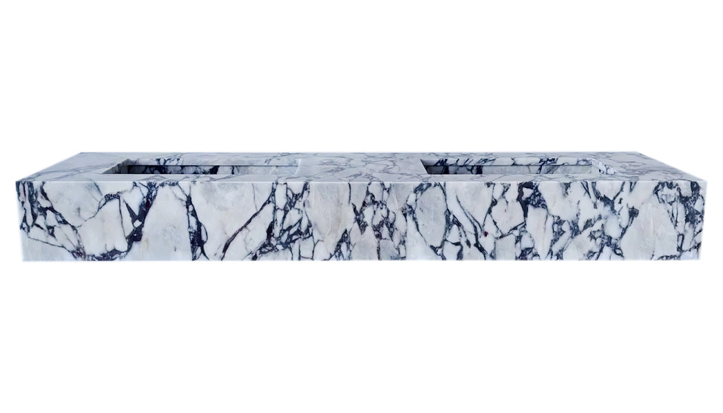 Calacatta Viola Marble Bathroom Double Sink Vanity (W)22" (L)67" (H)8"