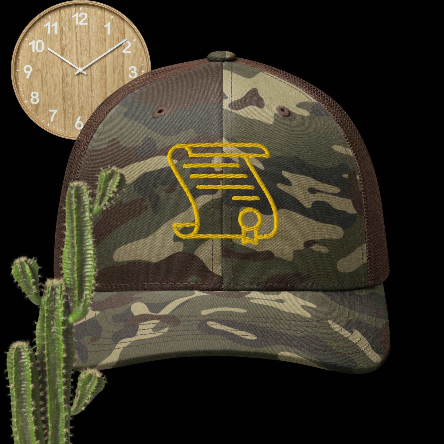 Freedom in Disguise: U.S. Bill of Rights Constitution Camouflage Trucker Hat - Display Your Patriotic Spirit! - Lizard Vigilante