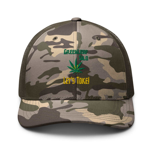 GreenLeaf Silo Let's Toke! Camouflage trucker Hat / GLS Weed Cap - Lizard Vigilante