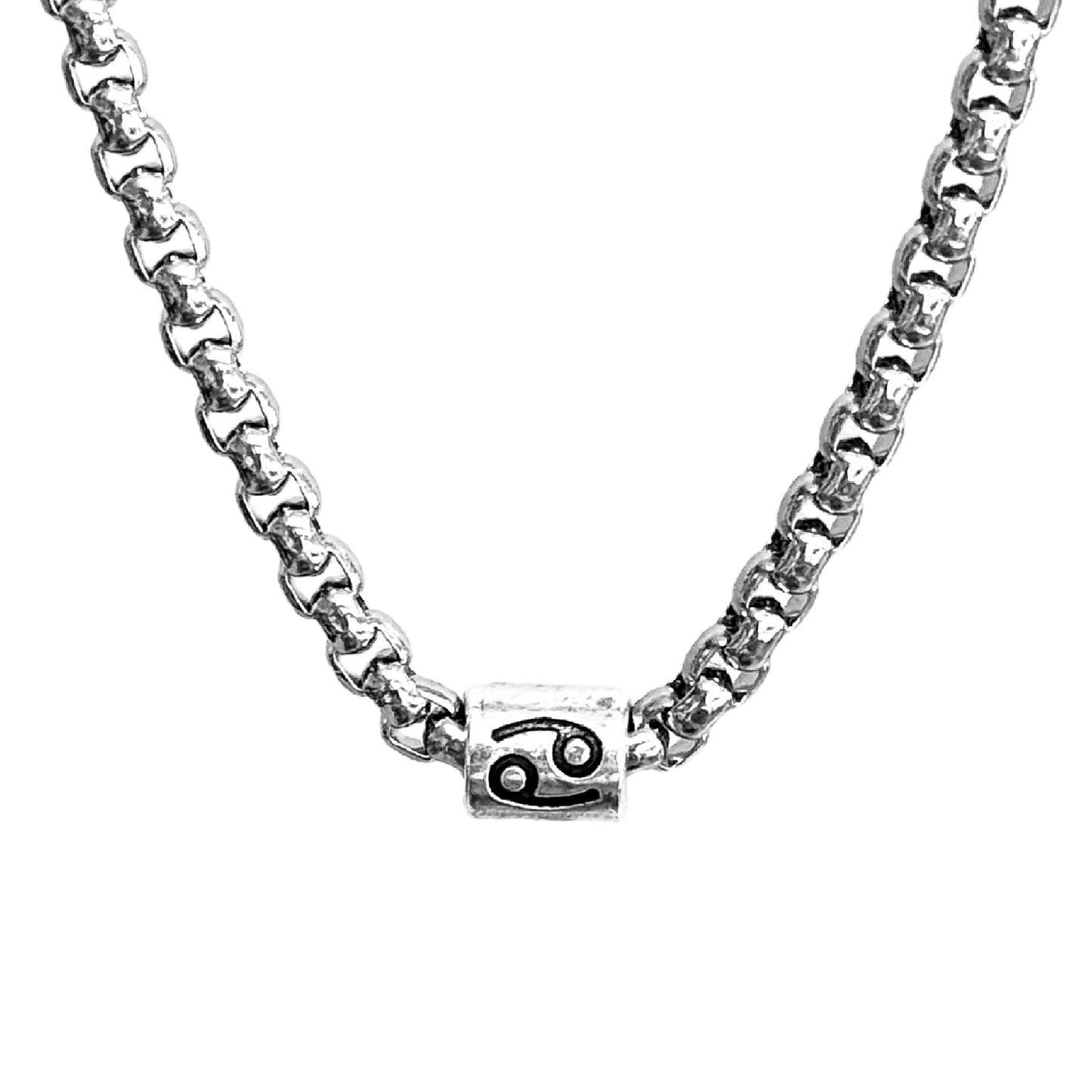 Horoscope stainless steel box chain zodiac necklace for men