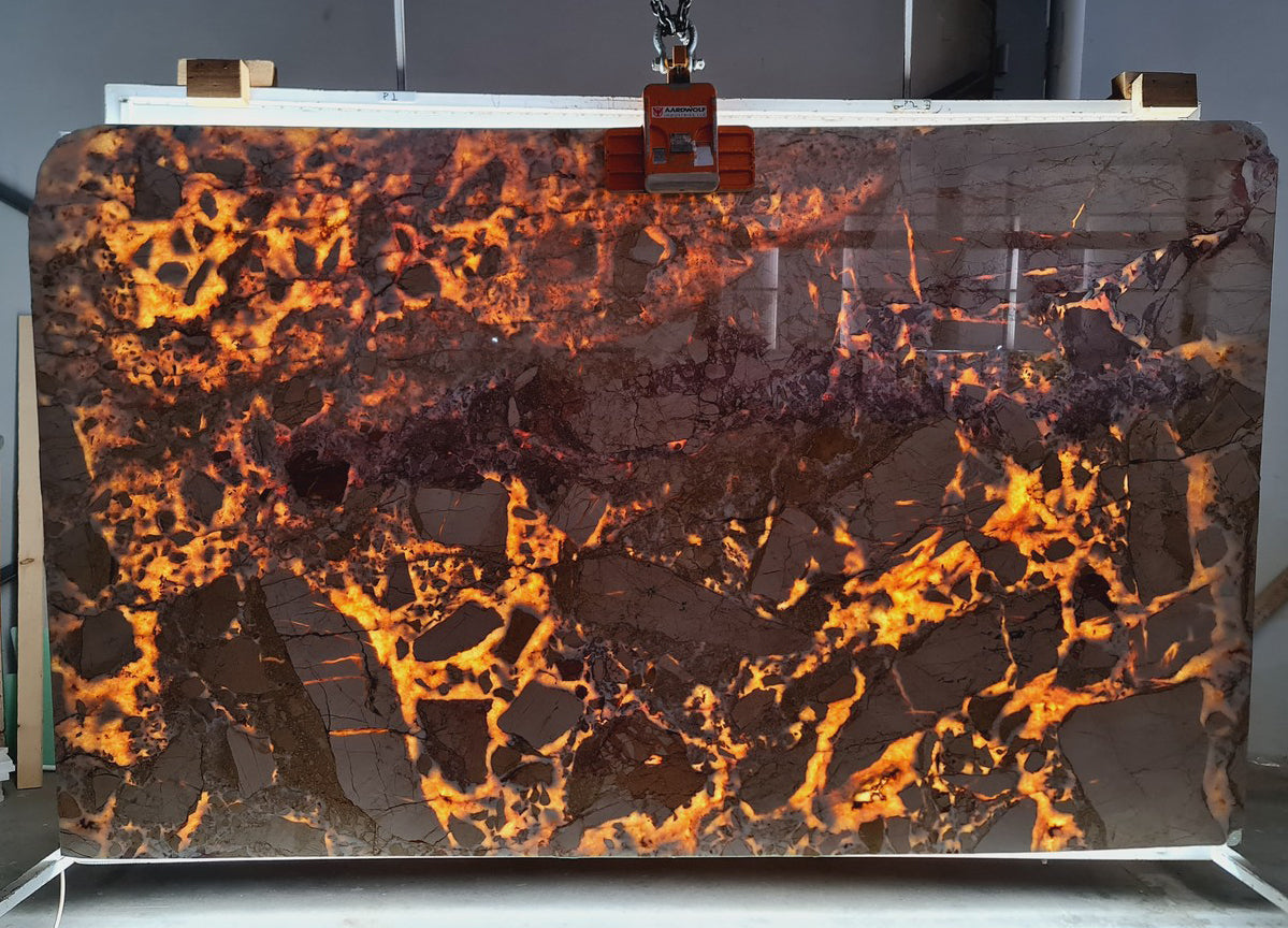 Caramel White Beige Bookmatching Marble Slabs Polished - Full Truckload