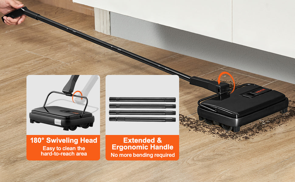 VEVOR Manual Carpet Sweeper – Compact 7.87” Sweeping Path, 300ml Dustbin, and Edge Comb for Home, Rugs, Hardwood, and Wood Floors - Premium  from Lizard Vigilante - Just $52.88! Shop now at Lizard Vigilante