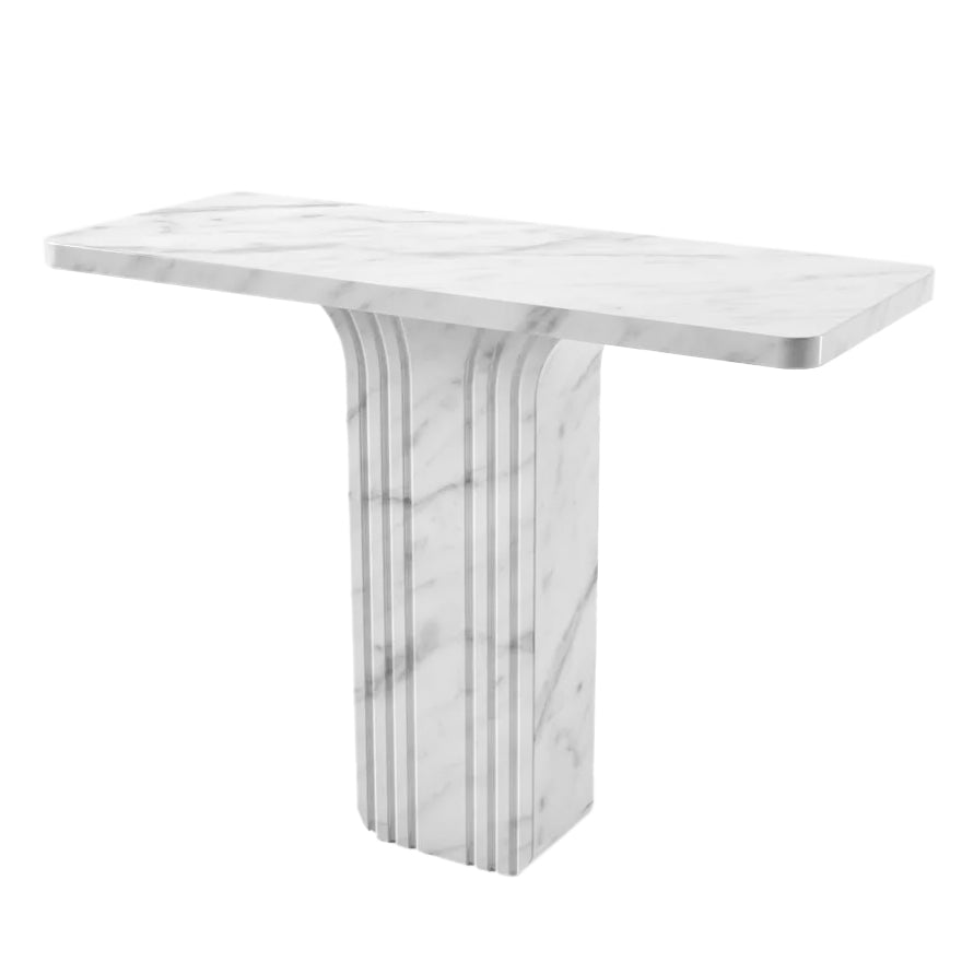 Carrara White Marble Designer Console Polished (W)15" (L)40" (H)32"