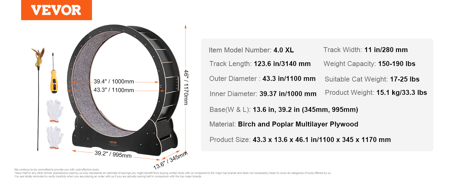 VEVOR Cat Exercise Wheel Natural Wood Silent Running Toy Treadmill Roller Wheel with Detachable Carpet for Most Cats Pet Fitness - Premium  from Lizard Vigilante - Just $184.99! Shop now at Lizard Vigilante