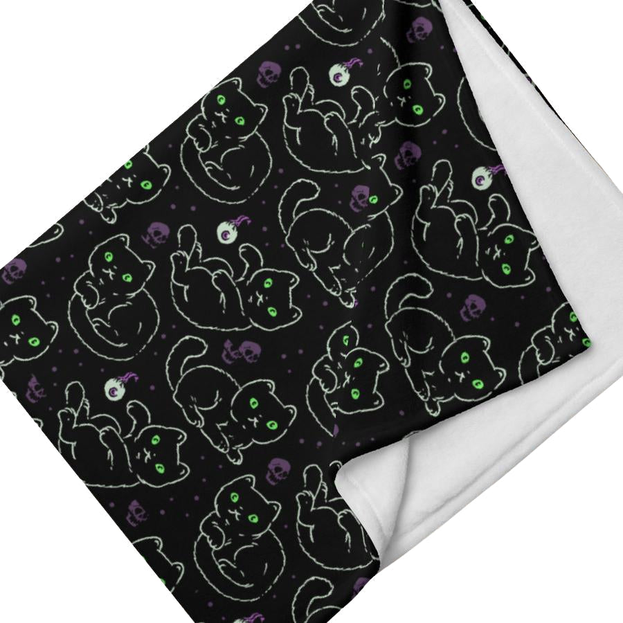Black Cats Throw Blanket
