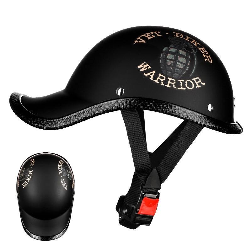 Electric Battery Motorcycle Helmet Retro Safety Protection Half Helmet