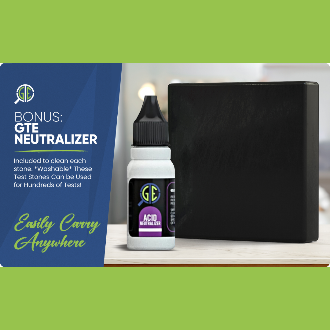 Gold Testing Kit 10K, 14K, 18K Acids, Test Needles & Stone