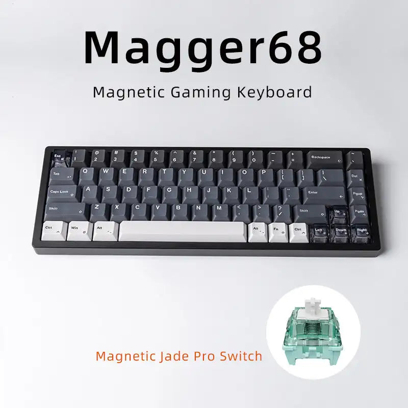Magnetic White Porcelain Jade 68 Key Aluminum Tuo Keyboard