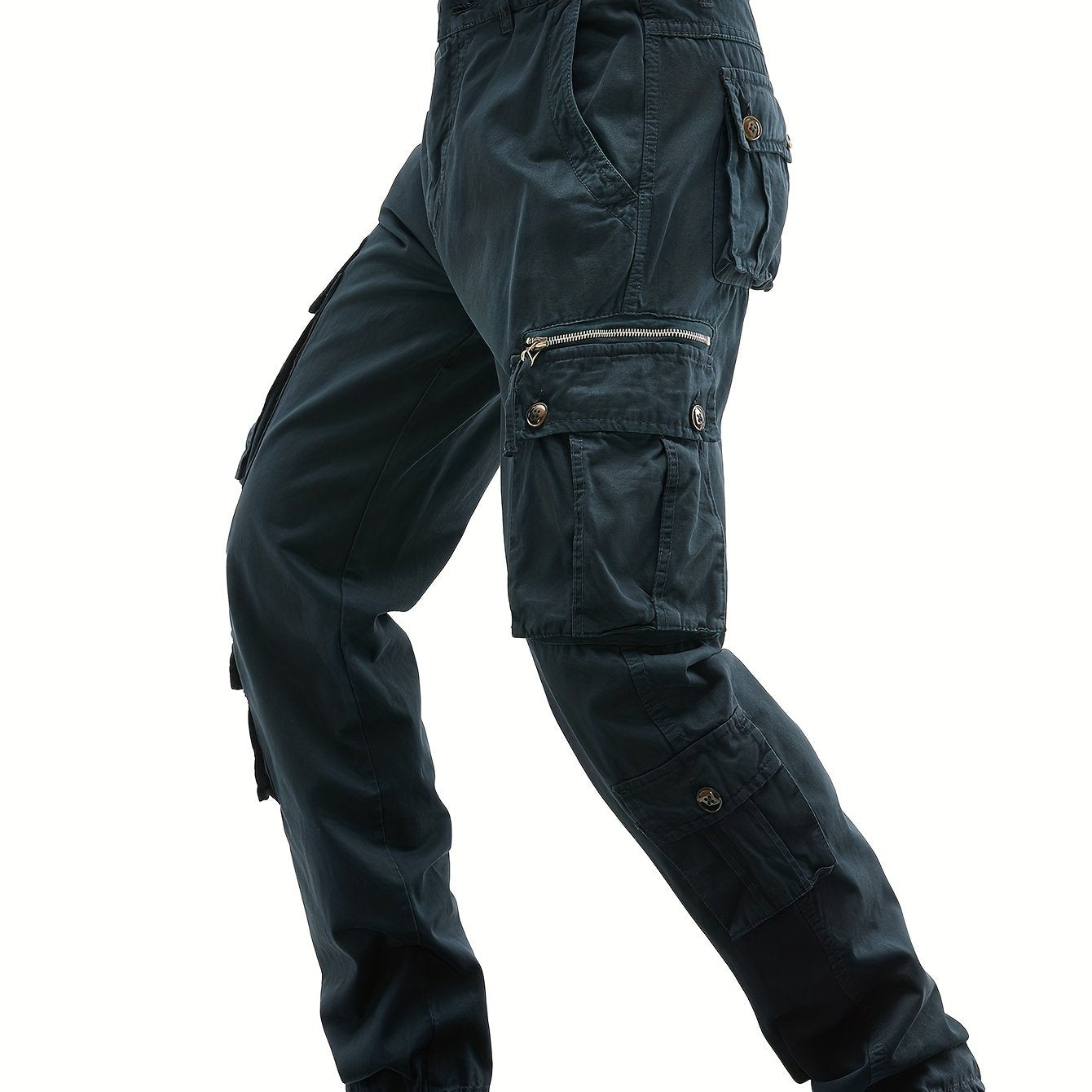 Men’s 8-Pocket Plus Size Cotton Tactical Cargo Pants – Outdoor Street Style Overalls - Premium trousers from Lizard Vigilante - Just $53.99! Shop now at Lizard Vigilante