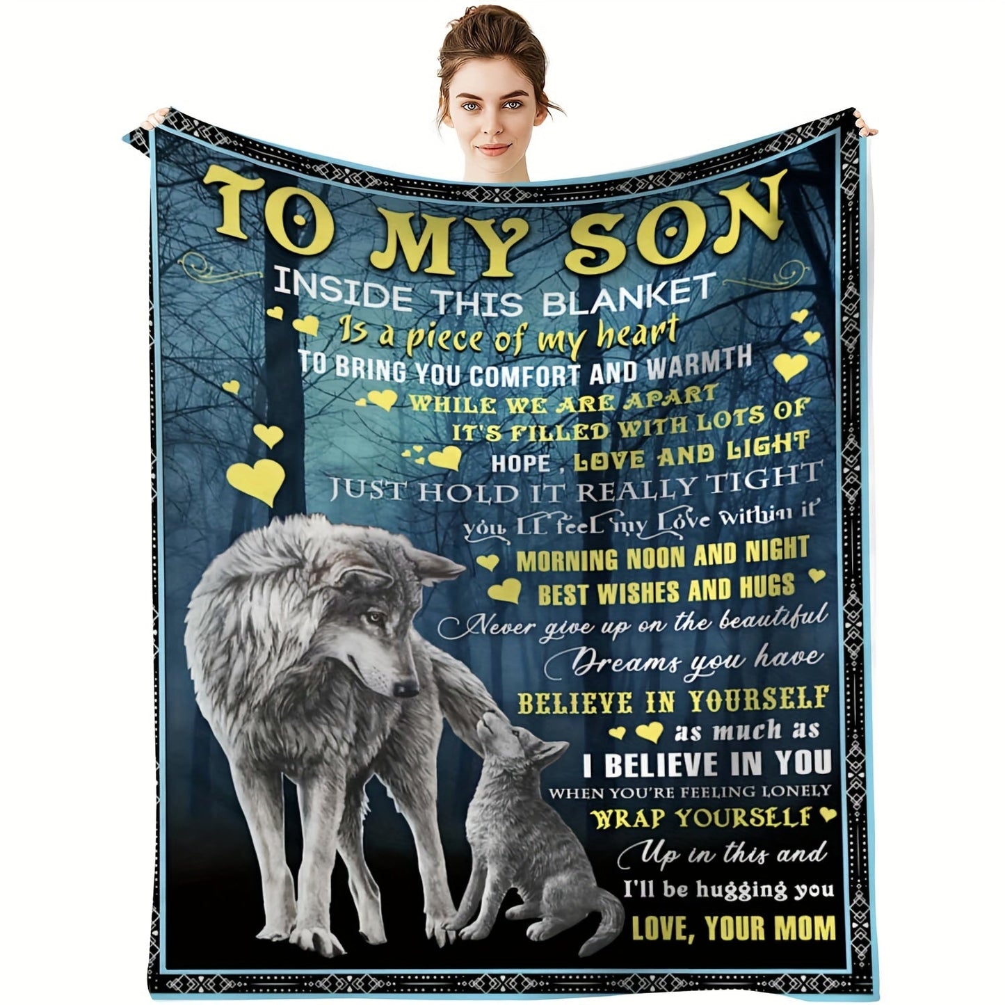 1pc Flannel Blanket, To My Mother From Son Throw Blanket, Warm Cozy Soft Blanket For Couch Bed Sofa Office Camping