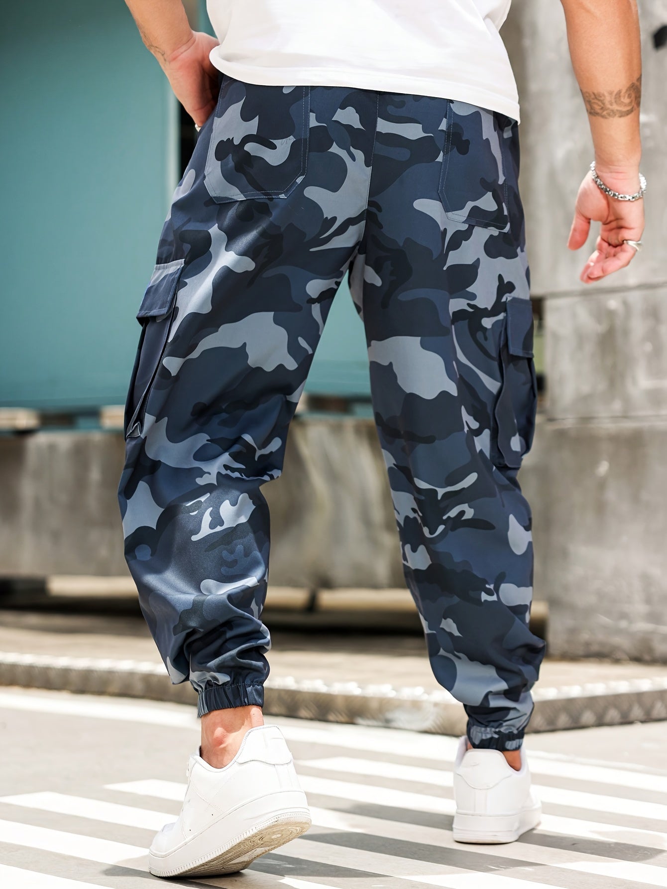 Ultimate Camouflage Combat Joggers – Men's Plus Size Cuffed Cargo Pants with Multiple Pockets - Premium joggers from Lizard Vigilante - Just $23.99! Shop now at Lizard Vigilante