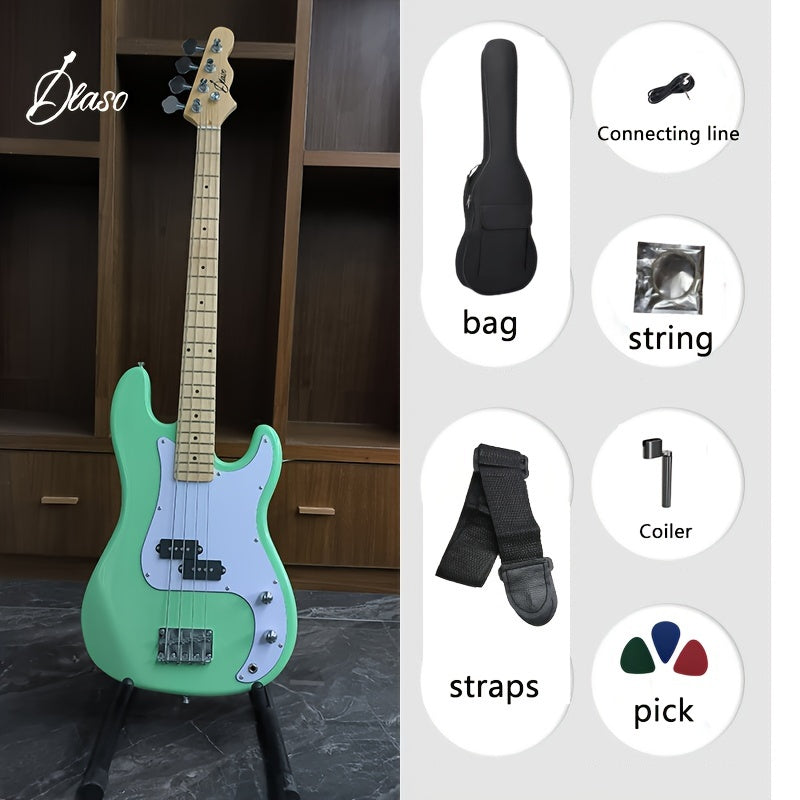 DLASO Premium Electric Guitar & Bass Combo - Maple Neck, Fixed Bridge, Includes Case - Ideal for Rock Bands - Premium  from Lizard Vigilante - Just $267.99! Shop now at Lizard Vigilante