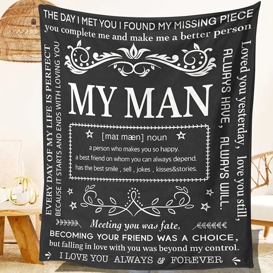 1pc Gifts Blanket For Him, Husband Boyfriend Gifts Blanket, Birthday Gift Ideas For Boyfriend, I Love You Gifts For Him Perfect For Birthday, Anniversary, Christmas, Valentine's Day, Soft And Comfortable Throw Blanket