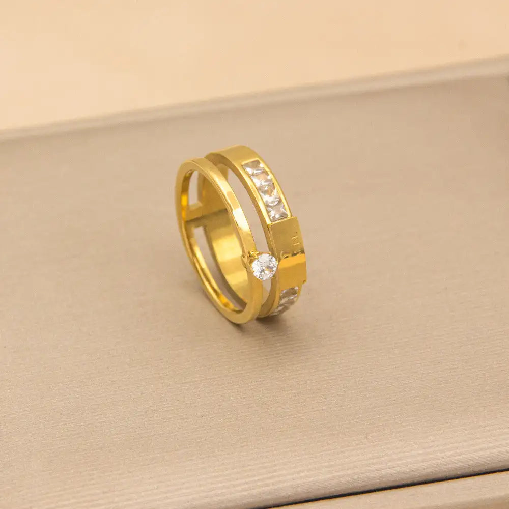 Non-fading Special Interest Light Luxury Fashion Double-layer Ring