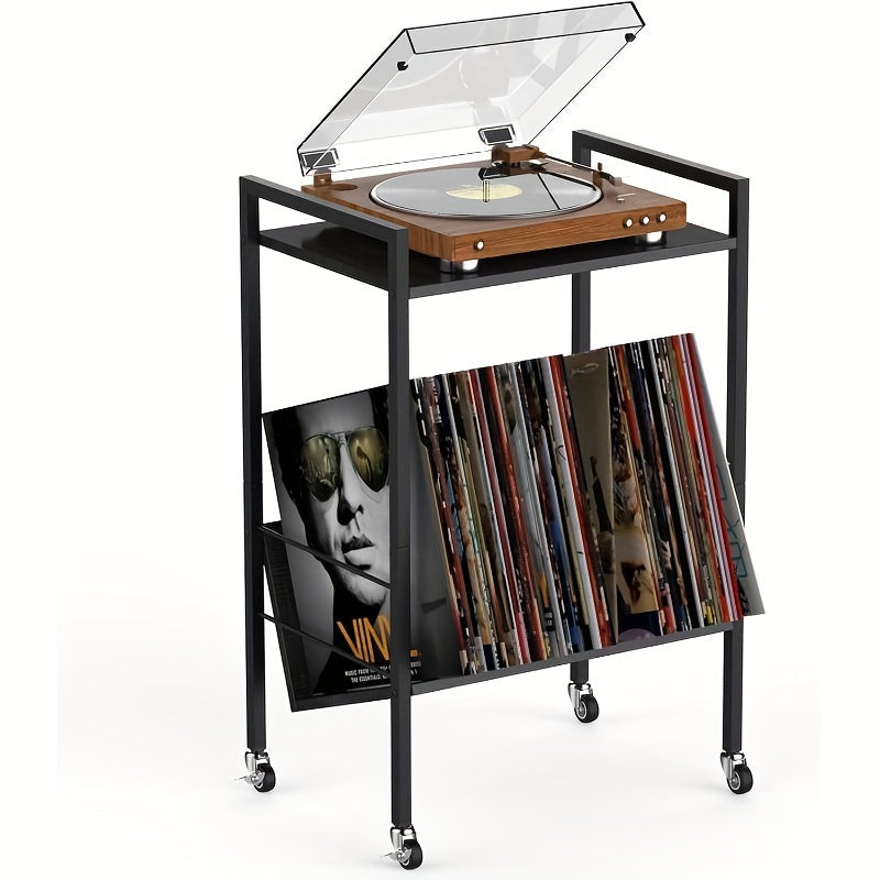 3-Tier Record Player Table with Charging Station, USB Ports & Outlets - Stylish Vinyl Record Stand for Living Room or Bedroom by BTY - Premium furniture from Lizard Vigilante - Just $37.99! Shop now at Lizard Vigilante