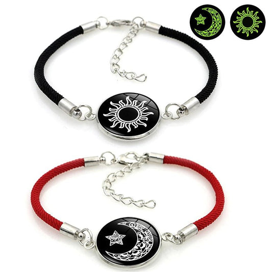 Celestial Love: Luminous Sun & Moon Couple Bracelets – For Those Who Share the Stars - Lizard Vigilante