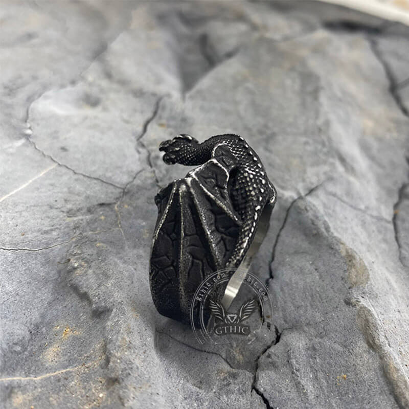 Celtic Flying Dragon Stainless Steel Ring