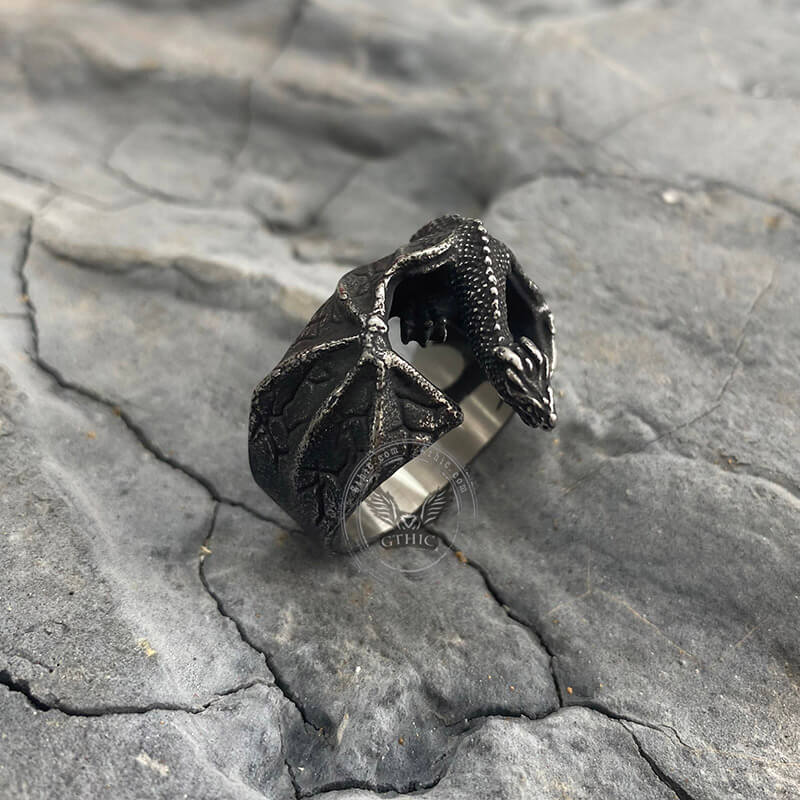 Celtic Flying Dragon Stainless Steel Ring
