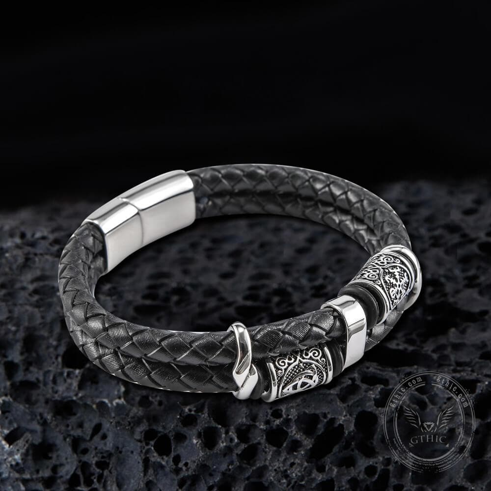 Celtic Knot and Viking Compass Stainless Steel Bracelet