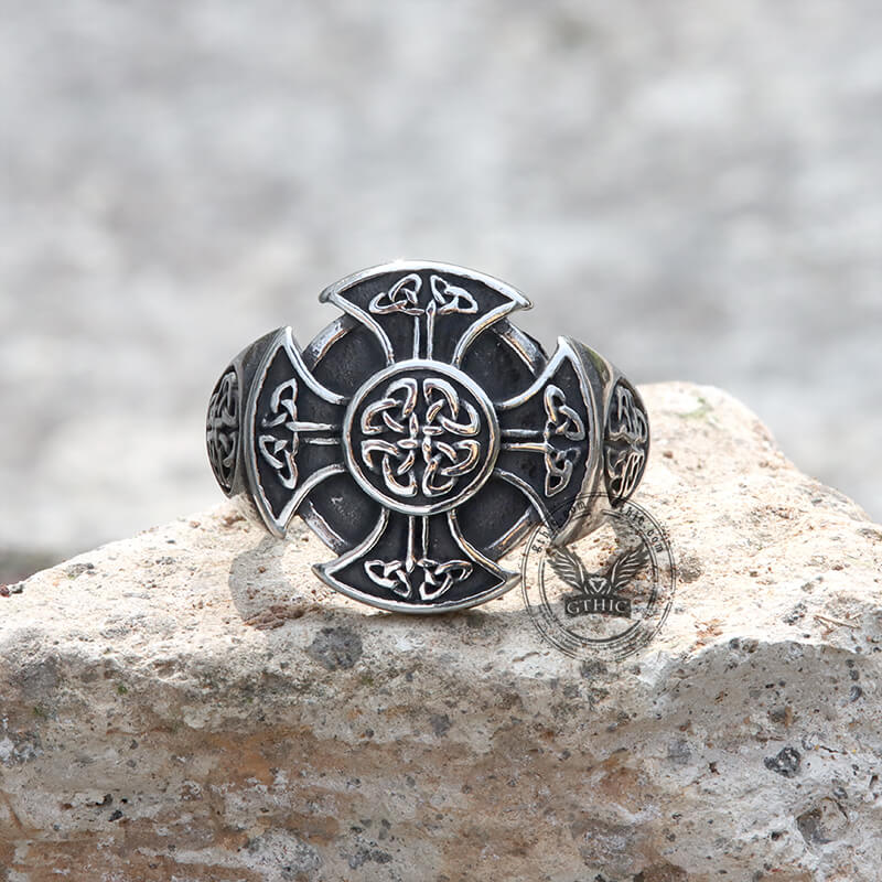 Celtic Knot Knights Templar Stainless Steel Viking Ring