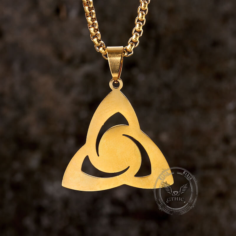 Celtic Knot Red Gemstone Stainless Steel Necklace