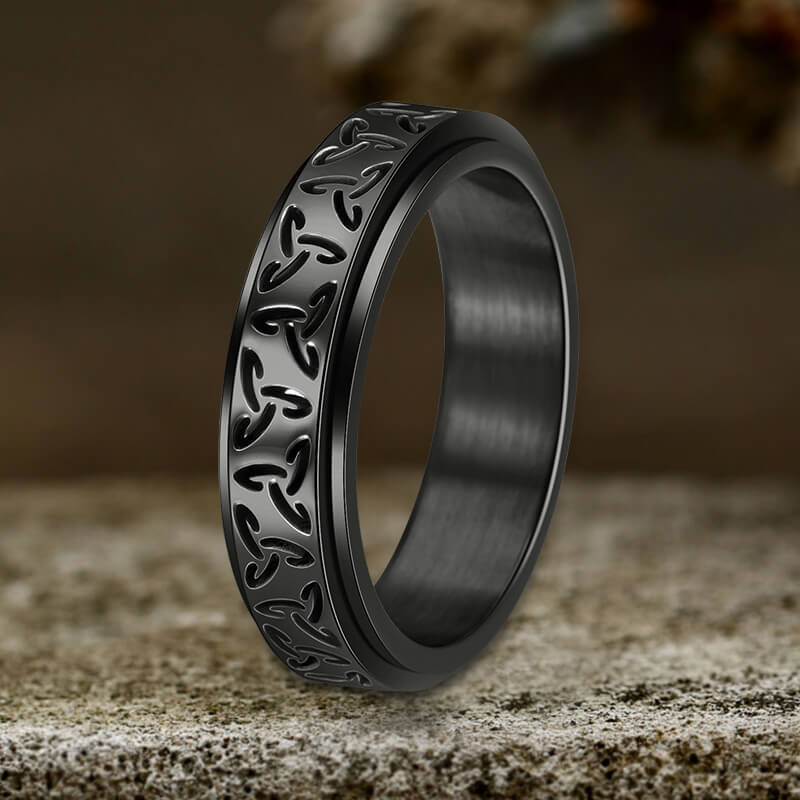 Celtic Knot Stainless Steel Spinner Ring