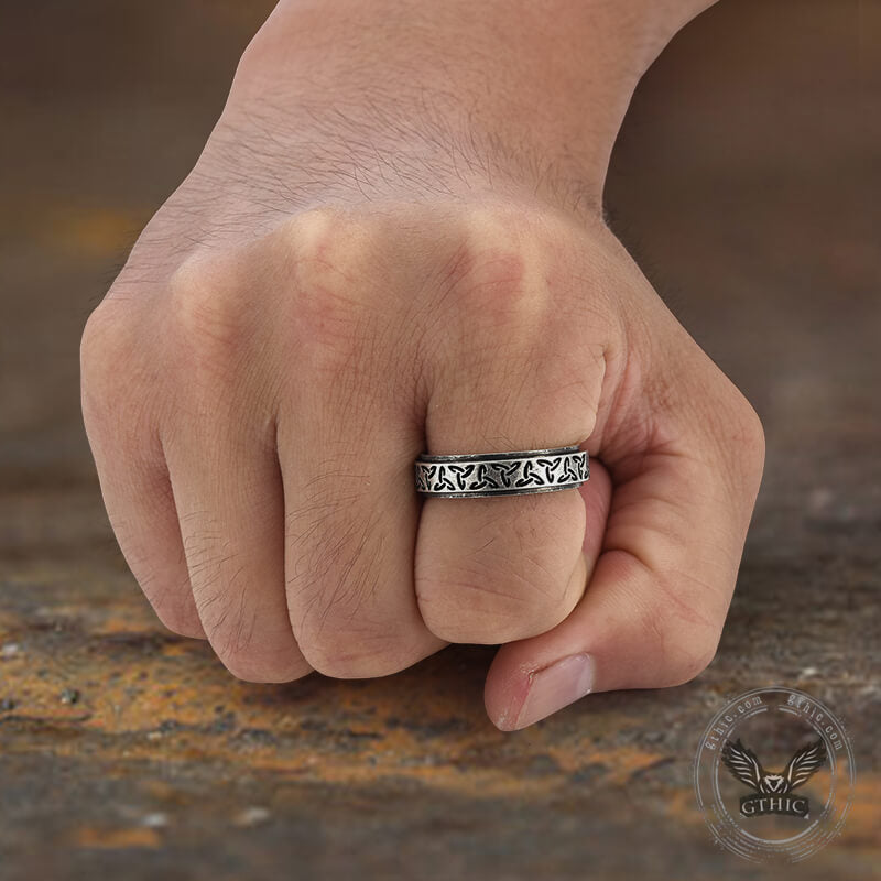 Celtic Knot Stainless Steel Spinner Ring