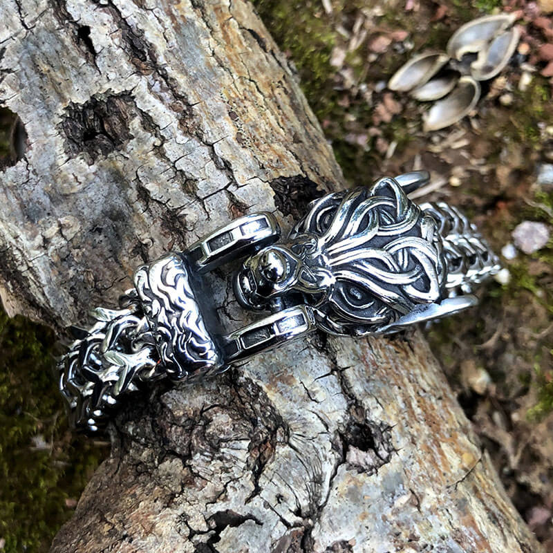 Celtic Wolf Stainless Steel Animal Bracelet