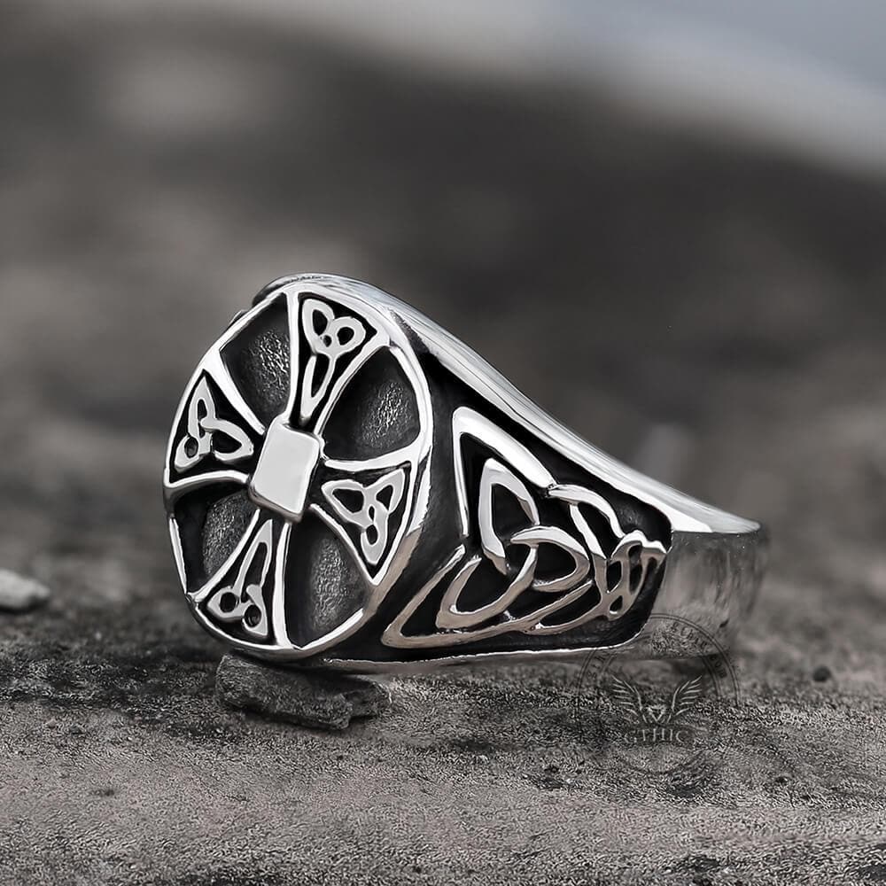Celtics Knot Cross Stainless Steel Viking Ring