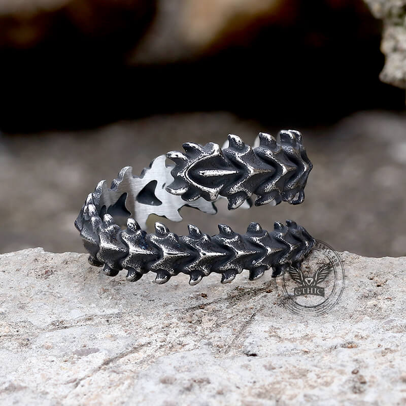 Centipede Stainless Steel Gothic Vertebrae Ring
