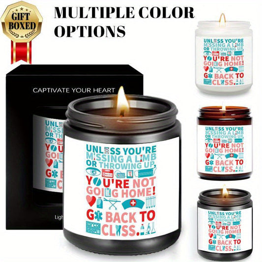 1pc Lavender Scented Candle Gift Idea, School Nurse Gifts, School Nurse Supplies, School Nurse Office Decorations Decors, School Nurse Appreciation Gifts, Gift For Women Men School Nurse, Gift Daily Funny Unique Meaningful It