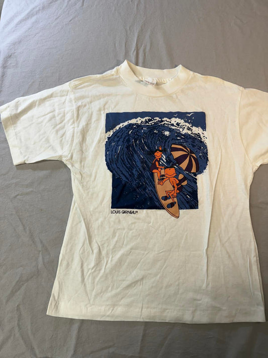 VTG Tandem Surfing T-shirt Louis Garneau Art Tee Jr L