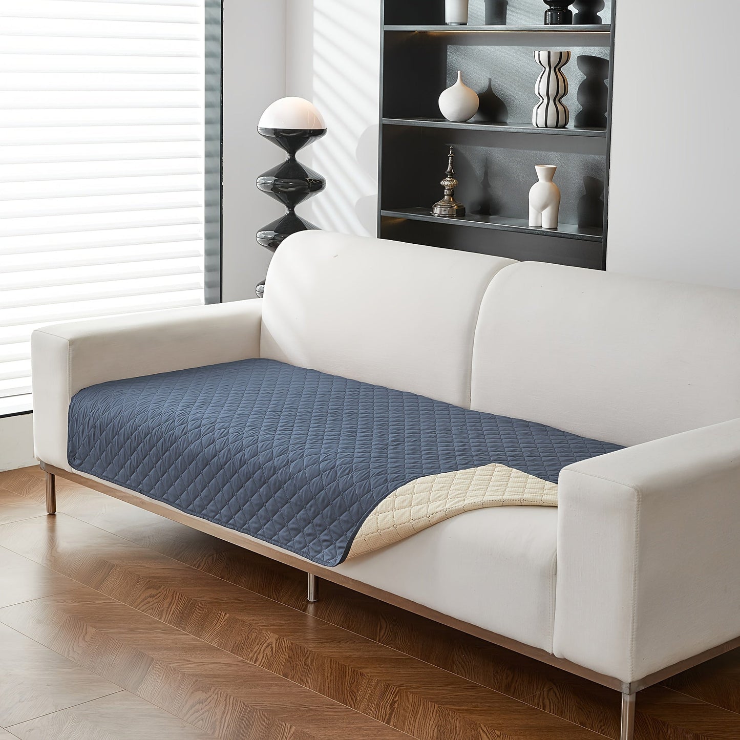 1pc Waterproof Solid Color Plaid Non-Slip Pet Sofa Cover, Machine Washable Blanket for All Season Protection, Suitable for Cats, Dogs, and Small Animals