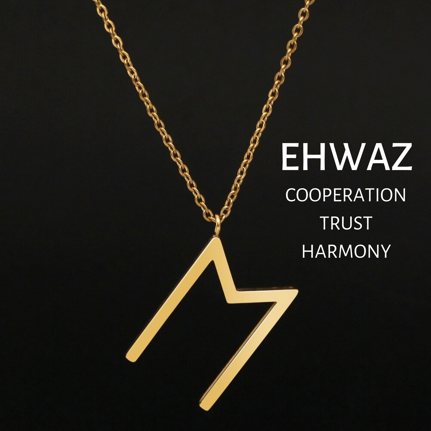 Viking Runes Tunic Stainless Steel Gold Necklaces