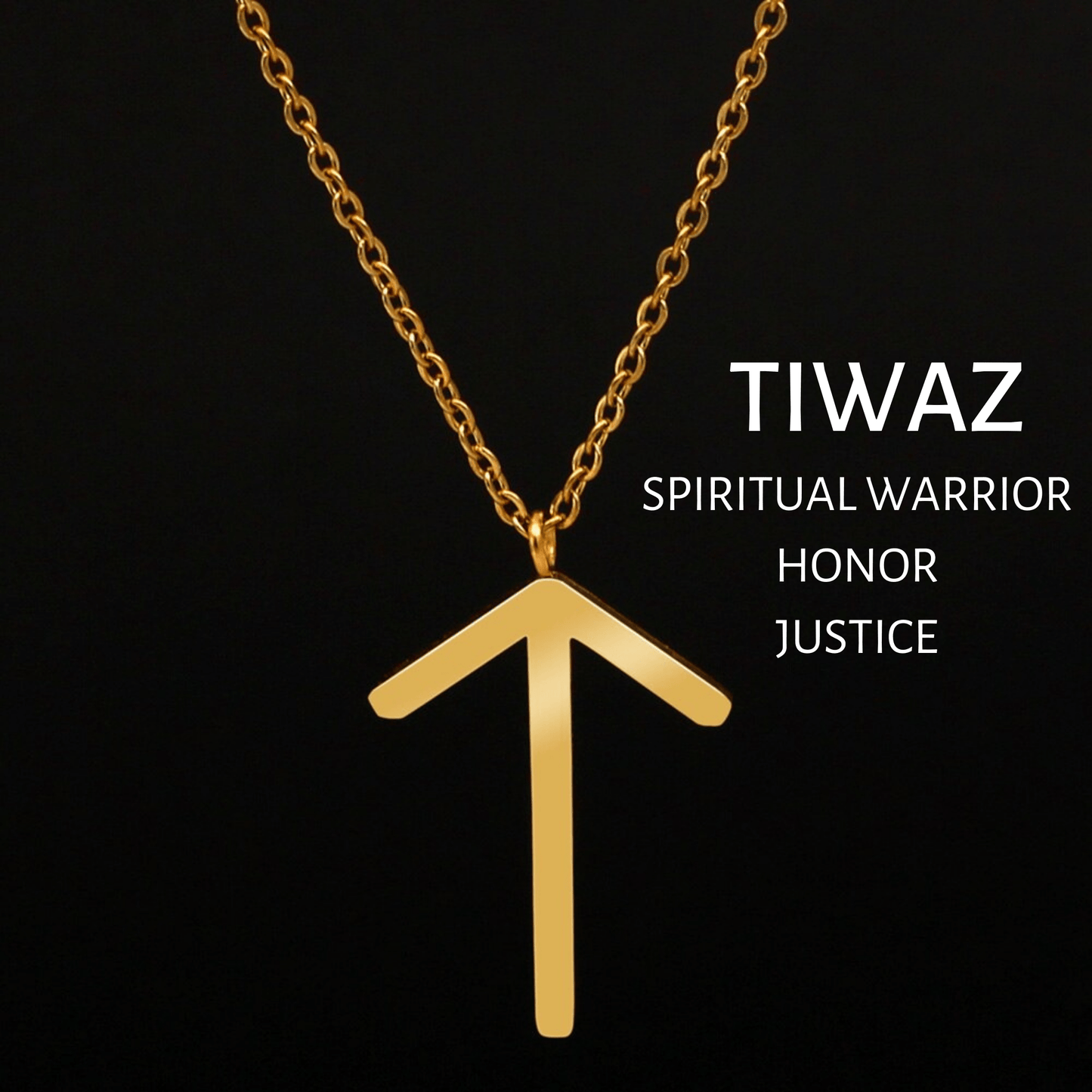 Viking Runes Tunic Stainless Steel Gold Necklaces