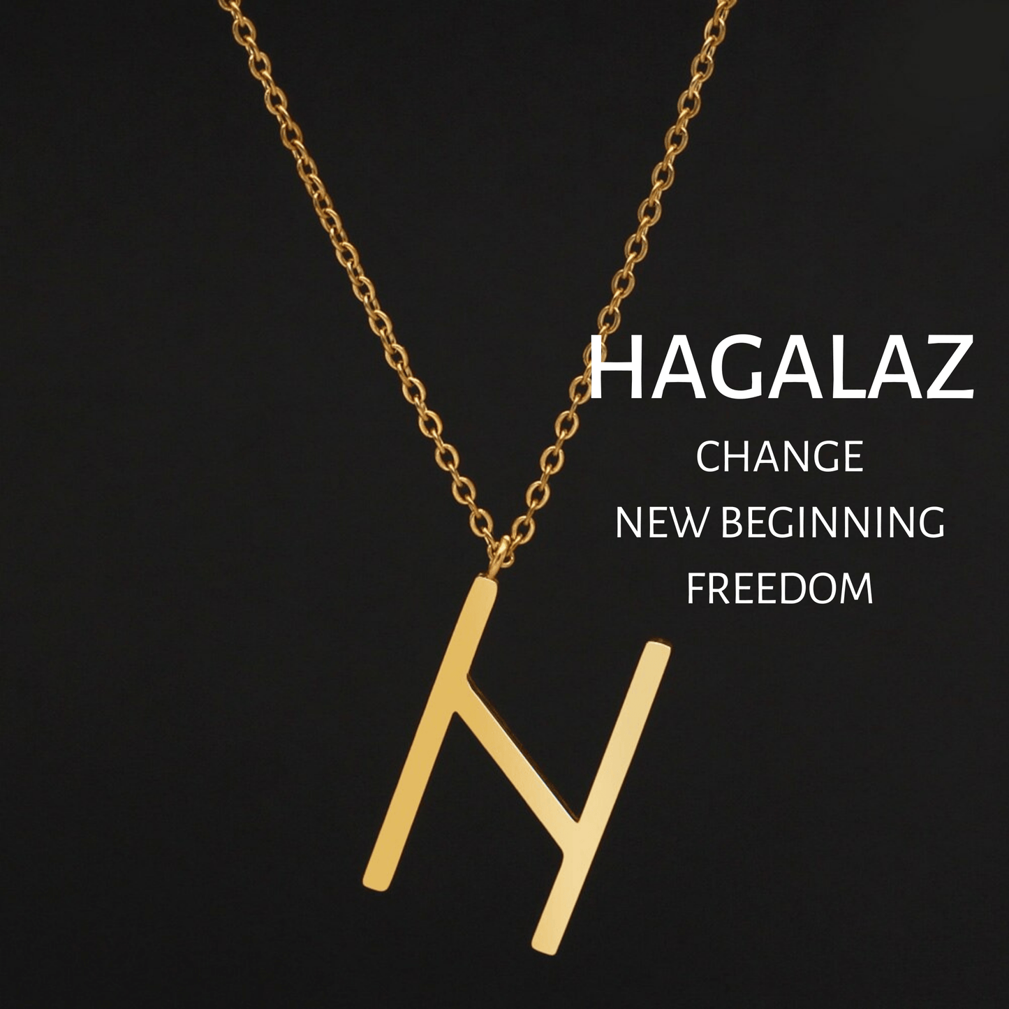 Viking Runes Tunic Stainless Steel Gold Necklaces